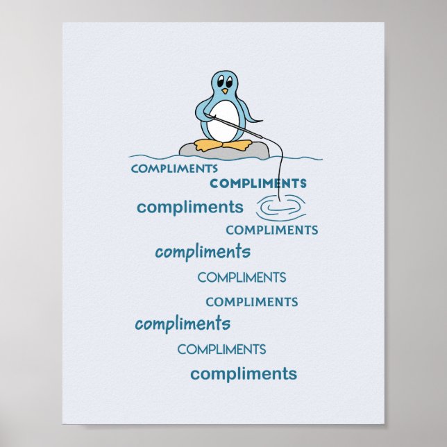 Affiche Pingouin Pêche pour compléments Métaphore (Devant)