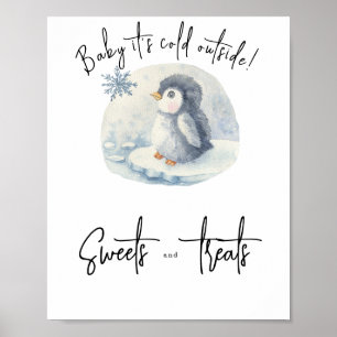 Affiche Pingouin pour bébé sur floe - Douceurs et friandis