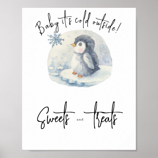 Affiche Pingouin pour bébé sur floe - Douceurs et friandis (Devant)