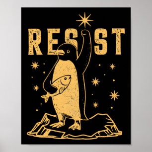 Affiche Pingouin Résiste Manifestation De Pingouins Contre