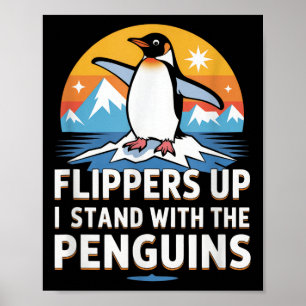 Affiche Pingouins amusants contre les tarifs douaniers Fêt
