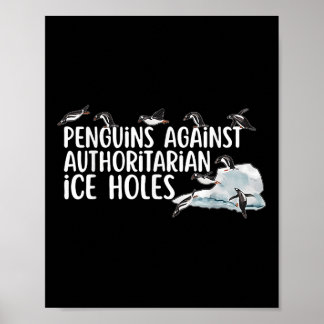 Affiche Pingouins amusants contre les trous de glace autor