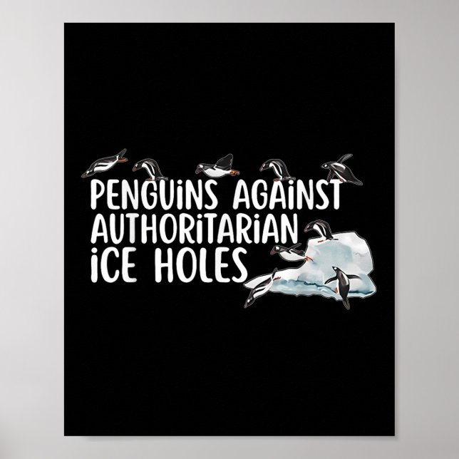 Affiche Pingouins amusants contre les trous de glace autor (Devant)