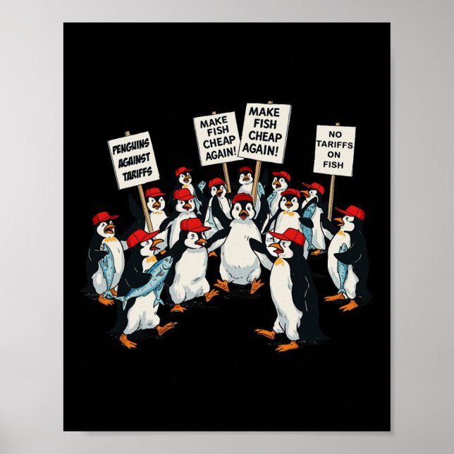 Affiche Pingouins contre les droits de douane Drôle Pengui (Devant)