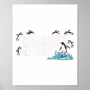Affiche Pingouins contre les trous de glace autoritaires
