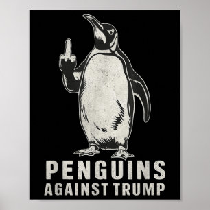 Affiche Pingouins, palmes, pingouins du doigt moyen contre