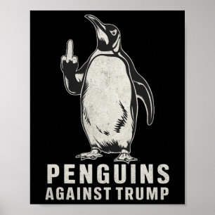 Affiche Pingouins, palmes, pingouins du doigt moyen contre