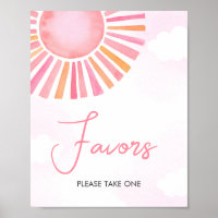 Pink A Little Ray of Sunshine Baby shower Faveurs