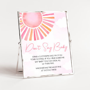 Affiche Pink A Little Ray of Sunshine Ne dites pas Baby