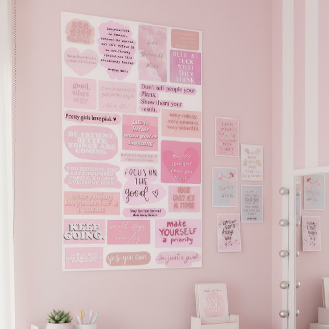 Affiche Pink Aesthetic Vision Board Quotes (Créateur téléchargé)