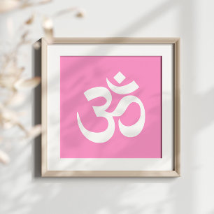 Affiche Pink and White Om Symbol