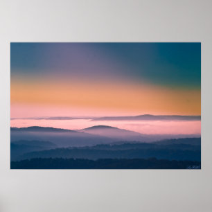 Affiche Pink Apricot Sunrise sur l'affiche Ouachita Mtns