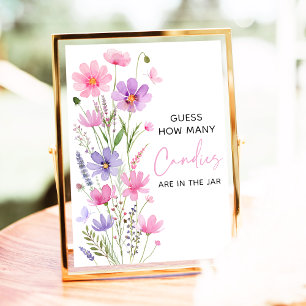 Affiche Pink Baby in Bloom Fleur sauvage Devinez combien d