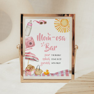Affiche Pink Beach Summer Baby shower Mom Osa Bar