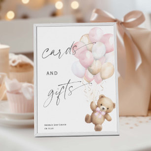 Affiche Pink Bealy wait, cartes et cadeaux Girl Douche Sig