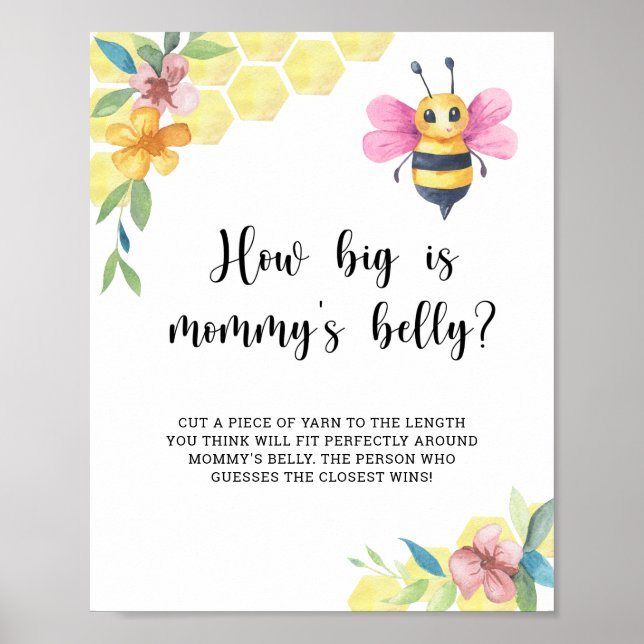 Affiche Pink Bee how big is mommy's belly game (Devant)