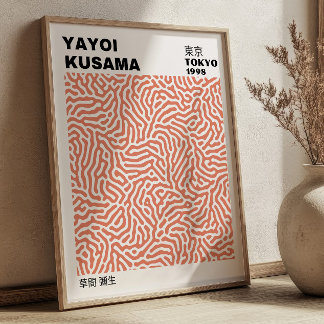Affiche Pink Blush Yayoi Kusama Retro Exhibition