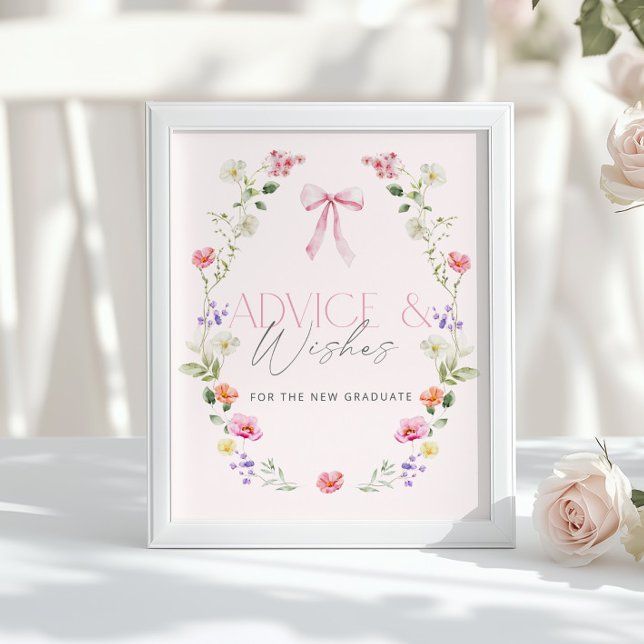 Affiche Pink Bow Advice and wishes for graduate (Créateur téléchargé)