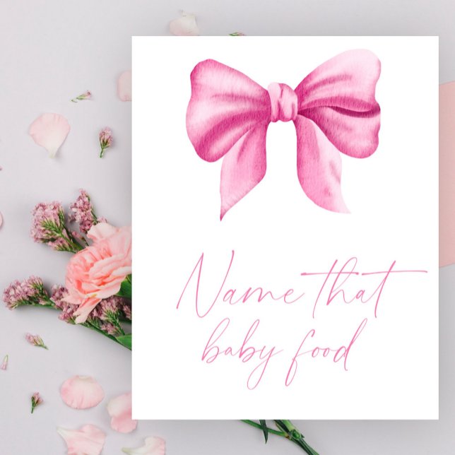 Affiche Pink bow baby shower nom que bébé aliment jeu (Créateur téléchargé)