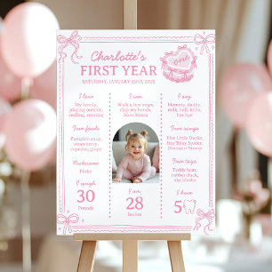 Affiche Pink Bow Cake Première année Photo Jalon