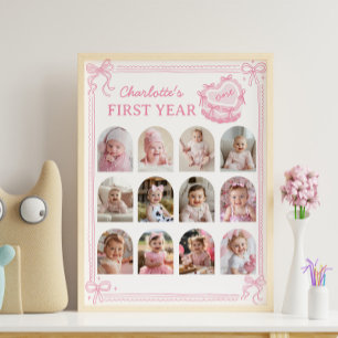 Affiche Pink Bow Cake Première année Photo Jalon