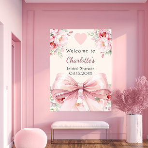 Affiche Pink bow crème fleurons douche nuptiale signe d'ac
