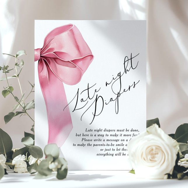 Affiche Pink Bow Late nuit couches Baby shower jeu (Créateur téléchargé)