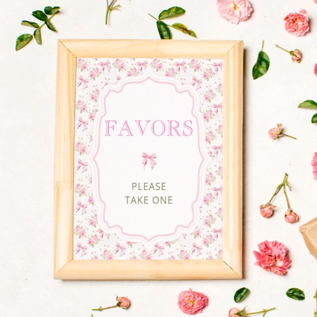 Affiche Pink Bow Love Shack Élégant Baby shower Faveurs (Créateur téléchargé)