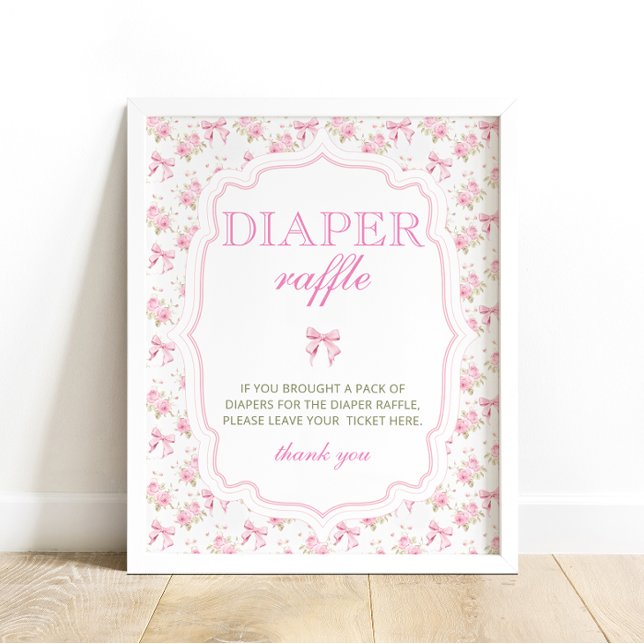Affiche Pink Bow Love Shack Girl Douche Diaper Raffle (Créateur téléchargé)