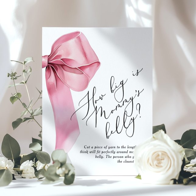 Affiche Pink Bow Quelle taille est maman ventre jeu (Créateur téléchargé)