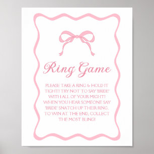 Affiche Pink Bow Tying Fête des mariées de noeud Jeu