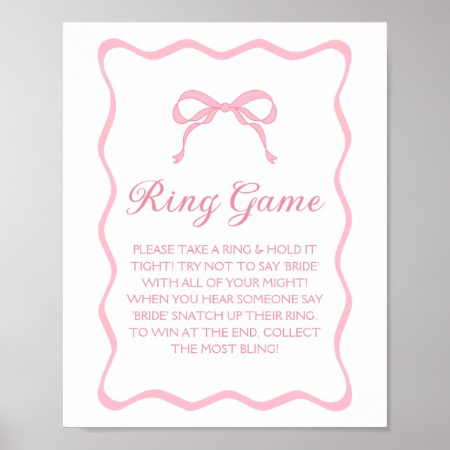 Affiche Pink Bow Tying Fête des mariées de noeud Jeu (Devant)