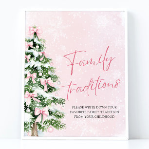 Affiche Pink Bows Arbre de Noël Traditions familiales Jeu