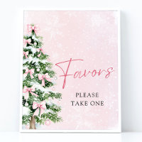 Pink Bows Christmas Tree Baby shower d'hiver Faveu