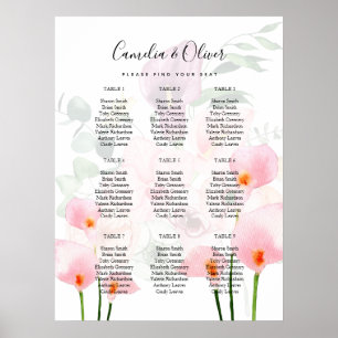 Affiche Pink Calla Lily SEAAT GRAPHIQUE 9 Table Planche