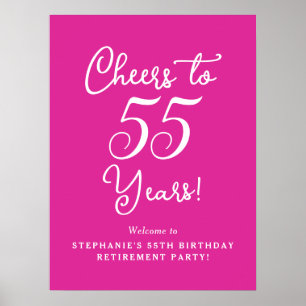 Affiche Pink Cheers à la retraite de 55 ans