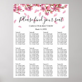 Affiche Pink Cherry Blossoms Seating Chart