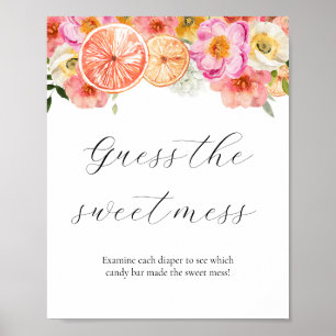 Affiche Pink Citrus devine le doux Baby shower de mess