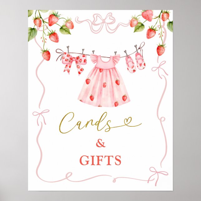 Affiche Pink Coquette Baby Clothes Berry Cards and Gifts (Devant)