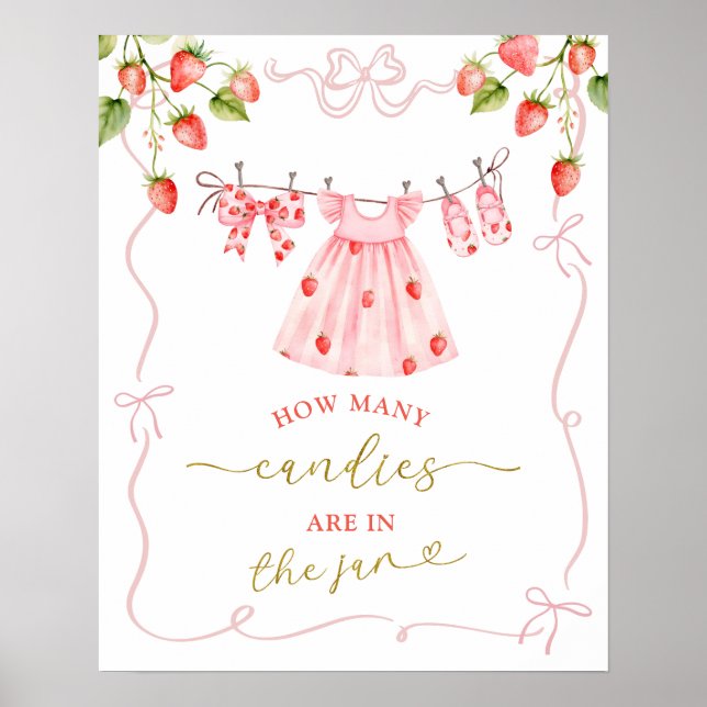 Affiche Pink Coquette Baby Clothes Berry Sweet Game Sign (Devant)