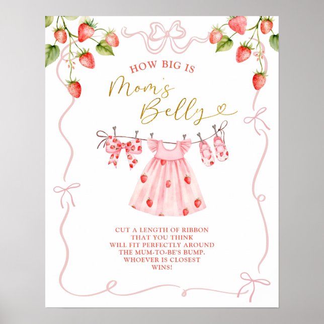 Affiche Pink Coquette Baby Clothes How Big Is Mom Belly (Devant)