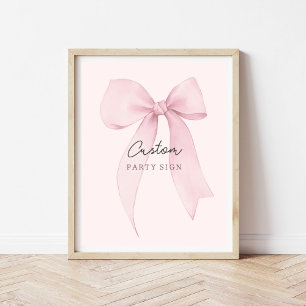 Affiche Pink Coquette Bow Panneau personnalisé
