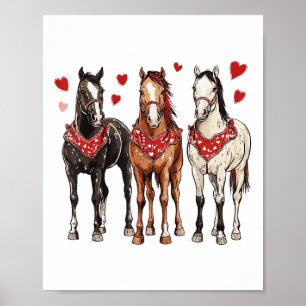 Affiche Pink Cowgirl Western Valentine Horse Amour Pour Le