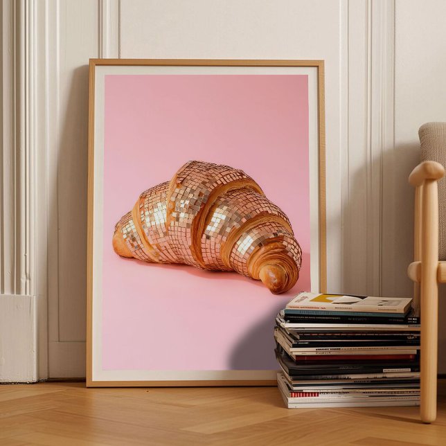 Affiche Pink Croissant Print Eclectic Print Maximalist  (Créateur téléchargé)