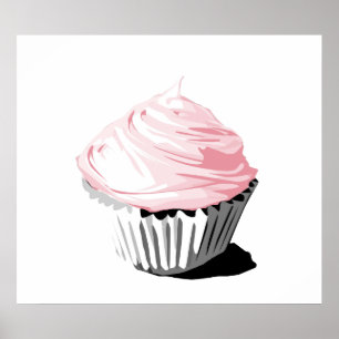 Affiche Pink cupcake print