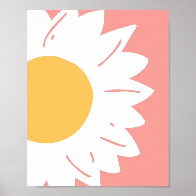 Affiche Pink Daisy – Minimalist Floral Wall Art (Devant)