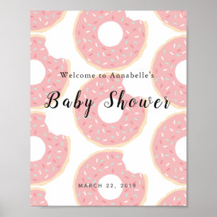 Affiche Pink Donut Baby Shower Welcome Sign