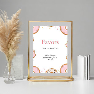 Affiche Pink Donut SPrinkles Faveurs Baby shower Signal