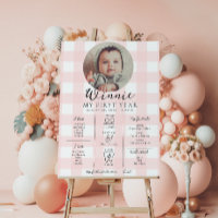 Pink En vichy Premier anniversaire jalon Calendrie