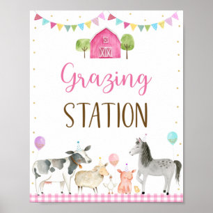 Affiche Pink Farm Grating Station Signal d'anniversaire